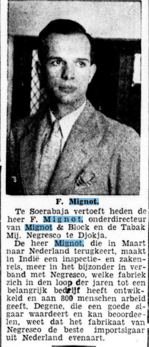 22-3-1939 Frank Mignot in Soerabaja